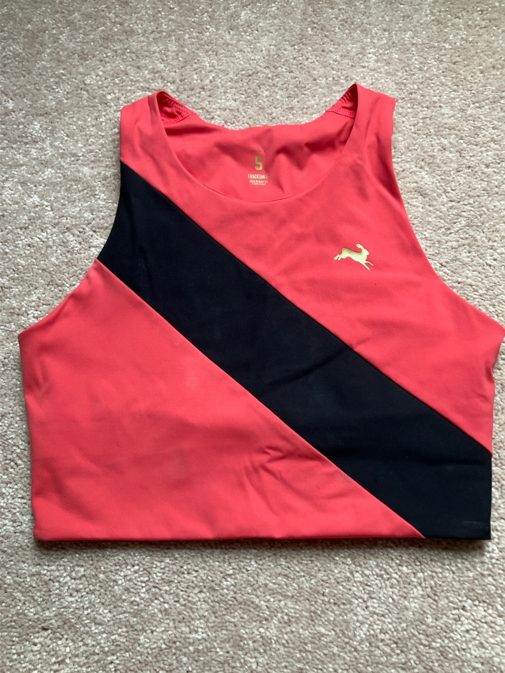 Tracksmith Red and Black Bell Lap Race Crop